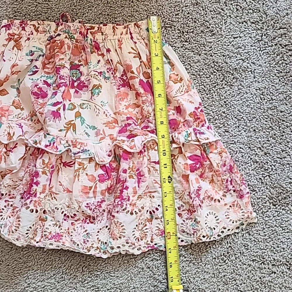 Cotton Watercolor Floral Flutter Mini Skirt - Picture 14 of 14